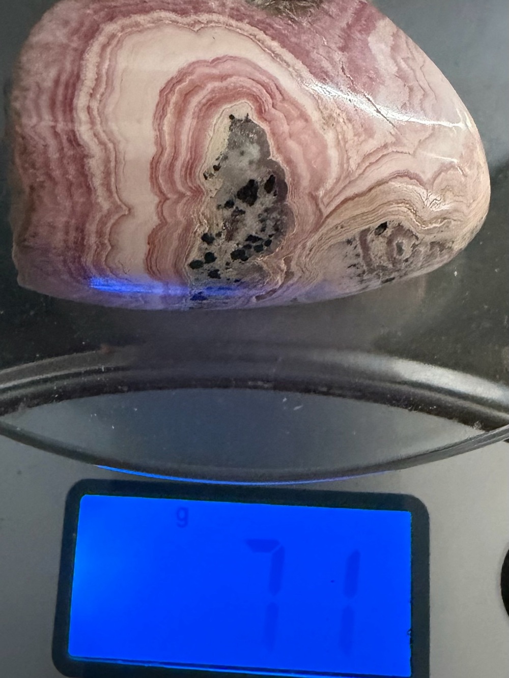 Pink Rhodochrosite/Agate Pocket Stone - Picture 4 of 4